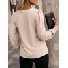 image:imageANRABESS Womens Business Casual Top Dressy Blouses Puff Long Sleeve ShirtsParchment