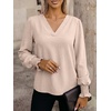 image:imageANRABESS Womens Business Casual Top Dressy Blouses Puff Long Sleeve ShirtsParchment