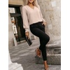 image:imageANRABESS Womens Business Casual Top Dressy Blouses Puff Long Sleeve ShirtsParchment
