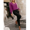 image:imageANRABESS Womens Business Casual Top Dressy Blouses Puff Long Sleeve ShirtsPurple Red