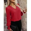 image:imageANRABESS Womens Business Casual Top Dressy Blouses Puff Long Sleeve ShirtsRed