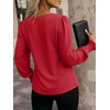 image:imageANRABESS Womens Business Casual Top Dressy Blouses Puff Long Sleeve ShirtsRed