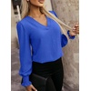 image:imageANRABESS Womens Business Casual Top Dressy Blouses Puff Long Sleeve ShirtsRoyal Blue