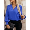 image:imageANRABESS Womens Business Casual Top Dressy Blouses Puff Long Sleeve ShirtsRoyal Blue