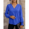 image:imageANRABESS Womens Business Casual Top Dressy Blouses Puff Long Sleeve ShirtsRoyal Blue