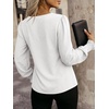 image:imageANRABESS Womens Business Casual Top Dressy Blouses Puff Long Sleeve ShirtsWhite