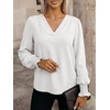 image:imageANRABESS Womens Business Casual Top Dressy Blouses Puff Long Sleeve ShirtsWhite