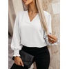 image:imageANRABESS Womens Business Casual Top Dressy Blouses Puff Long Sleeve ShirtsWhite