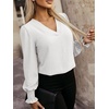 image:imageANRABESS Womens Business Casual Top Dressy Blouses Puff Long Sleeve ShirtsWhite