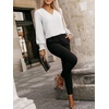 image:imageANRABESS Womens Business Casual Top Dressy Blouses Puff Long Sleeve ShirtsWhite