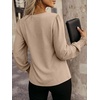 image:imageANRABESS Womens Business Casual Top Dressy Blouses Puff Long Sleeve ShirtsYellow Khaki