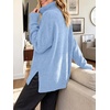 image:imageANRABESS Womens Cozy Fuzzy Oversized Turtleneck Slit Side SweatersBlue
