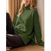 image:imageANRABESS Womens Cozy Fuzzy Oversized Turtleneck Slit Side SweatersOlive Green