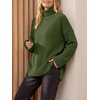 image:imageANRABESS Womens Cozy Fuzzy Oversized Turtleneck Slit Side SweatersOlive Green