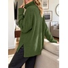 image:imageANRABESS Womens Cozy Fuzzy Oversized Turtleneck Slit Side SweatersOlive Green