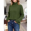 image:imageANRABESS Womens Cozy Fuzzy Oversized Turtleneck Slit Side SweatersOlive Green