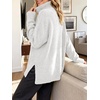 image:imageANRABESS Womens Cozy Fuzzy Oversized Turtleneck Slit Side SweatersWhite