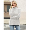 image:imageANRABESS Womens Cozy Fuzzy Oversized Turtleneck Slit Side SweatersWhite