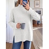 image:imageANRABESS Womens Cozy Fuzzy Oversized Turtleneck Slit Side SweatersWhite