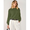 image:imageANRABESS Womens Fall Cropped Long Sleeve SweatersArmy Green