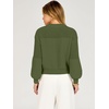image:imageANRABESS Womens Fall Cropped Long Sleeve SweatersArmy Green