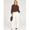 image:imageANRABESS Womens Fall Cropped Long Sleeve SweatersCoffe