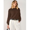 image:imageANRABESS Womens Fall Cropped Long Sleeve SweatersCoffe
