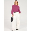 image:imageANRABESS Womens Fall Cropped Long Sleeve SweatersHot Pink