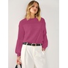 image:imageANRABESS Womens Fall Cropped Long Sleeve SweatersHot Pink