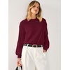 image:imageANRABESS Womens Fall Cropped Long Sleeve SweatersWine Red