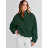 image:imageANRABESS Womens Fuzzy Fleece Button Down Cropped Sherpa CoatArmy Green