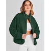 image:imageANRABESS Womens Fuzzy Fleece Button Down Cropped Sherpa CoatArmy Green