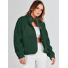 image:imageANRABESS Womens Fuzzy Fleece Button Down Cropped Sherpa CoatArmy Green