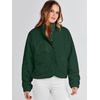 image:imageANRABESS Womens Fuzzy Fleece Button Down Cropped Sherpa CoatArmy Green