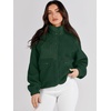 image:imageANRABESS Womens Fuzzy Fleece Button Down Cropped Sherpa CoatArmy Green