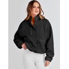 image:imageANRABESS Womens Fuzzy Fleece Button Down Cropped Sherpa CoatBlack