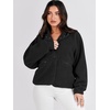 image:imageANRABESS Womens Fuzzy Fleece Button Down Cropped Sherpa CoatBlack