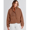 image:imageANRABESS Womens Fuzzy Fleece Button Down Cropped Sherpa CoatBrown