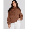 image:imageANRABESS Womens Fuzzy Fleece Button Down Cropped Sherpa CoatBrown
