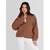image:imageANRABESS Womens Fuzzy Fleece Button Down Cropped Sherpa CoatBrown