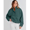 image:imageANRABESS Womens Fuzzy Fleece Button Down Cropped Sherpa CoatDark Green