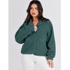 image:imageANRABESS Womens Fuzzy Fleece Button Down Cropped Sherpa CoatDark Green