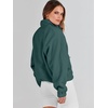 image:imageANRABESS Womens Fuzzy Fleece Button Down Cropped Sherpa CoatDark Green