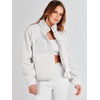 image:imageANRABESS Womens Fuzzy Fleece Button Down Cropped Sherpa CoatGray