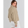image:imageANRABESS Womens Fuzzy Fleece Button Down Cropped Sherpa CoatKhaki