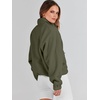 image:imageANRABESS Womens Fuzzy Fleece Button Down Cropped Sherpa CoatOlive