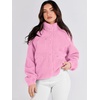 image:imageANRABESS Womens Fuzzy Fleece Button Down Cropped Sherpa CoatPink
