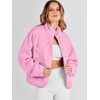 image:imageANRABESS Womens Fuzzy Fleece Button Down Cropped Sherpa CoatPink