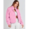 image:imageANRABESS Womens Fuzzy Fleece Button Down Cropped Sherpa CoatPink