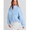 image:imageANRABESS Womens Fuzzy Fleece Button Down Cropped Sherpa CoatSky
